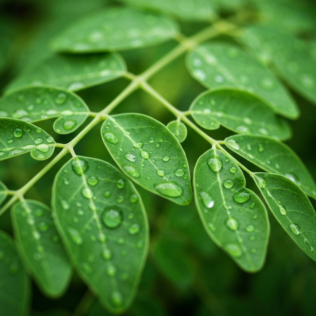 Fresh moringa leaves